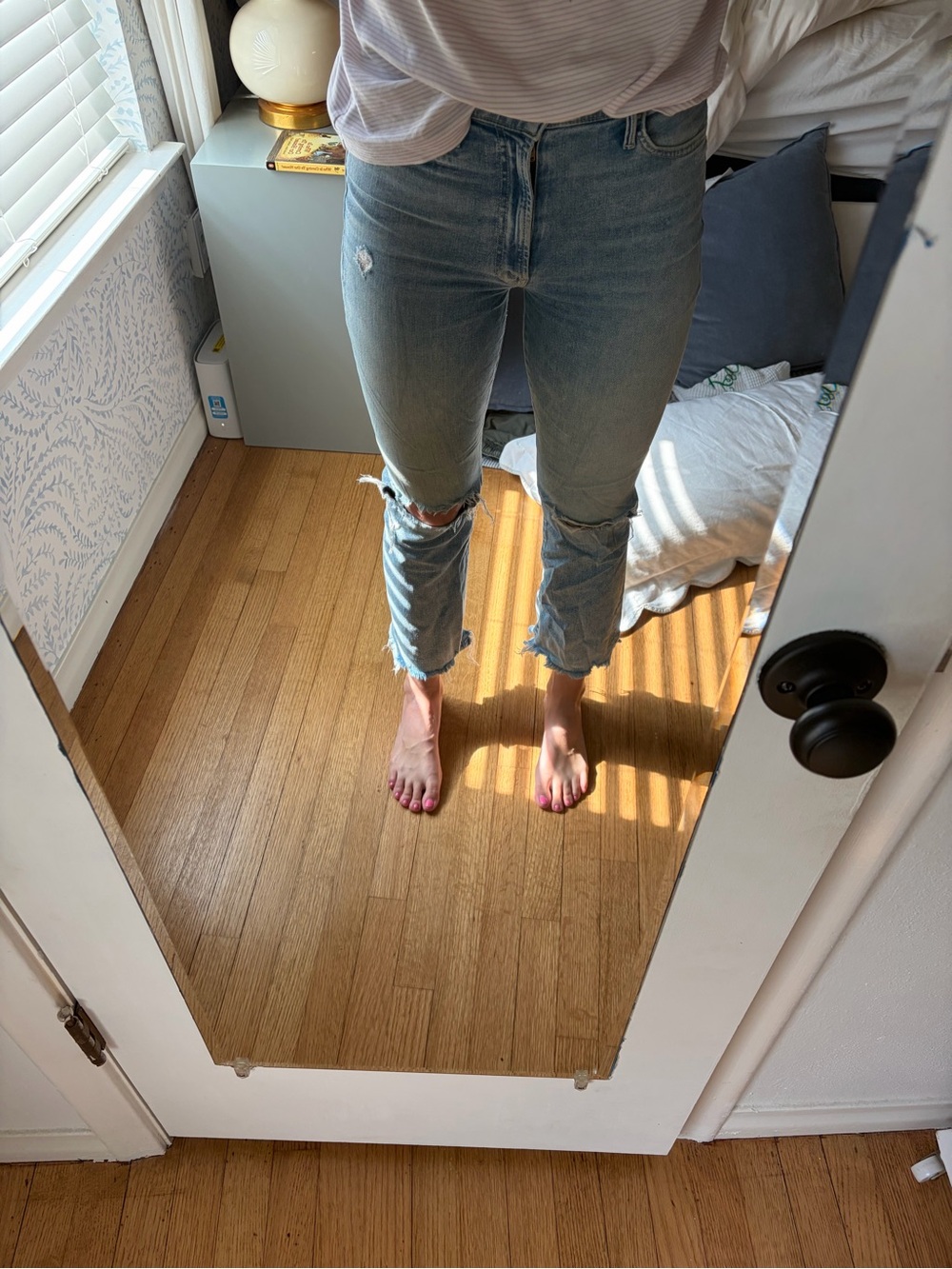 MOTHER Light Blue Boyfriend Jeans - Picture 2 of 3